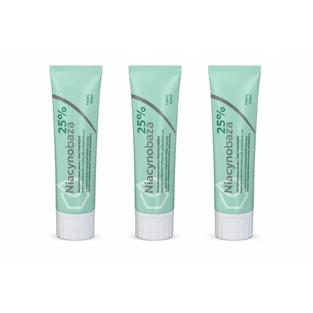 Niacynobaza 25% Concentrated Serum with Niacinamide, for Face and Body, 3x30 g, Farmapol